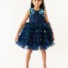 A LITTLE FABLE Girls Fit & Flare Dress with Floral Applique