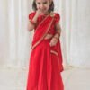 TIBER TABER Pre-Stitched Lace Bordered Saree with Blouse & Brooch Pin